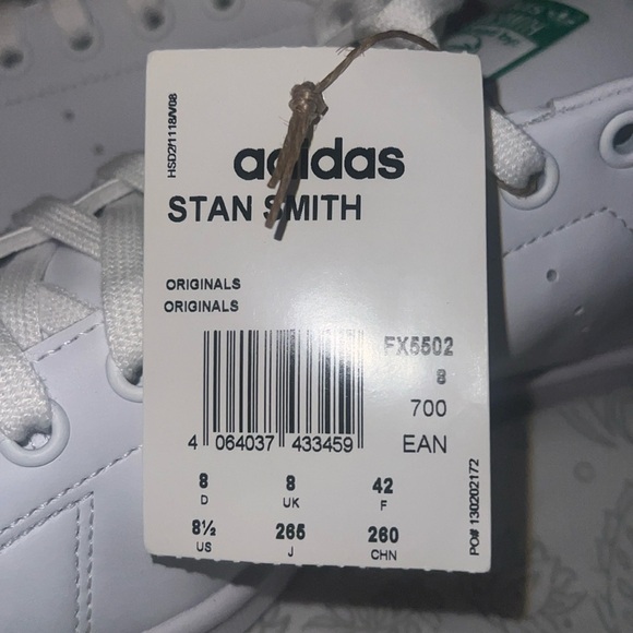 ADIDAS ORIGINALS STAN SMITH | WHITE/GREEN | LIFESTYLE SHOES/Sneakers | NEW/NWT!! - Picture 10 of 13